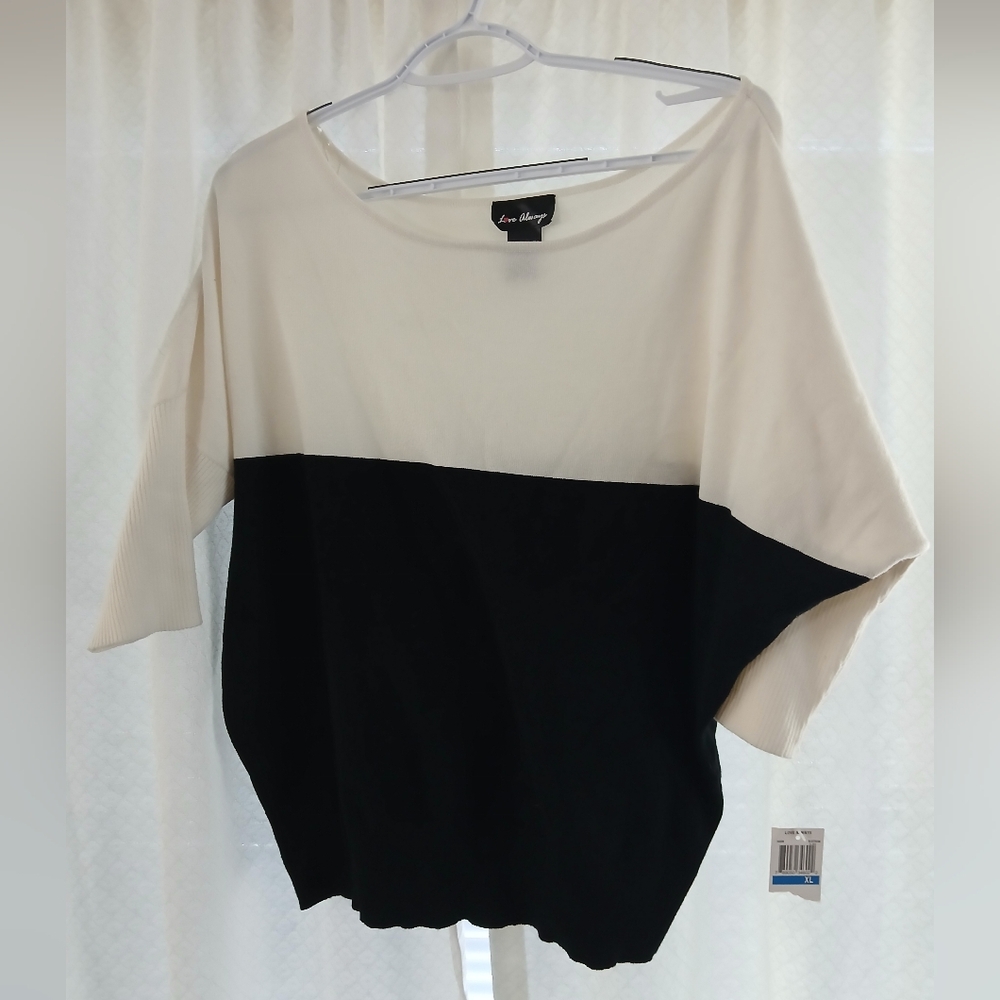 Love Always Black and Cream Women's Blouse